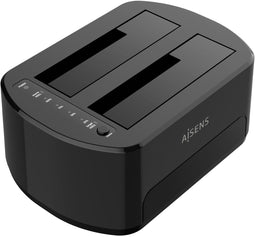 Aisens ASDS-D03B - Dock - 2x 2.5"/3.5" bays - Zwart