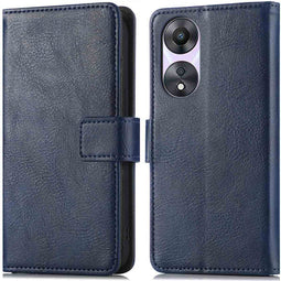 iMoshion Hoesje Geschikt voor Oppo A78 Hoesje Met Pasjeshouder - iMoshion Luxe Bookcase - Donkerblauw
