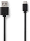 Nedis CCGP60500BK50 - USB A naar USB 2.0 micro kabel - 500 cm - Zwart
