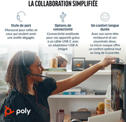 Poly Blackwire C3310 - Mono USB-C headset - Ruisonderdrukking - Zwart