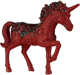 Decoratieve figuren Eenhoorn Rood Plastic 9,5 x 31 x 40 cm (6 Stuks)