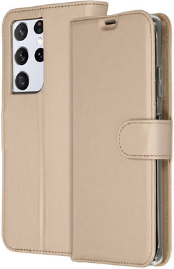 Accezz Galaxy S21 Ultra - Wallet Softcase Booktype - 3 pashouders - Goud