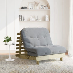 vidaXL Futon slaapbank met matras 100x206x11 cm geïmpregneerd hout-VXL-846770