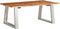 vidaXL - Salontafel - 100x60x40 - cm - massief - acaciahout - en - roestvrij - staal