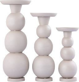 PTMD Kandelaar Shannan - 15x15x35 cm - Ijzer - Creme