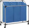 vidaXL - Wassorteerder - met - 3 - zakken - staal - blauw