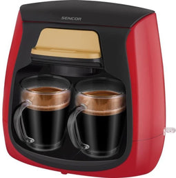 Koffiezetapparaat - SENCOR - SCE 2101RD - 0,3 L - 500 W - Inclusief 2 kopjes - Rood