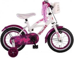 Volare Heart Cruiser - Kinderfiets - 12 inch - Wit Paars