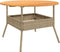 Tuintafel met acaciahouten blad Ø110x71 cm poly rattan beige