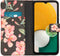 iMoshion Hoesje Geschikt voor Samsung Galaxy A13 (5G) / A04s Hoesje Met Pasjeshouder - iMoshion Design Softcase Bookcase - Zwart / Blossom Watercolor Black