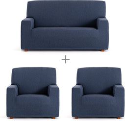 Sofa hoes set Eysa TROYA Blauw 70 x 110 x 210 cm 3 Onderdelen