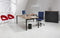Hoogte verstelbaar hoekbureau Kubus breed 180CM diep 160CM bladkleur Antraciet eiken framekleur Antraciet (Ral 7016) wingzijde Links