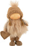 J-Line figuur Meisje Winter Hart - polyresin - beige - small - 2 stuks