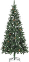 vidaXL - Kunstkerstboom - met - dennenappels - en - wit - glitter - 210 - cm