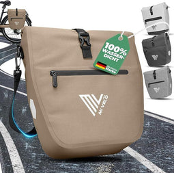MIVELO Fietstas - 2-in-1 - Waterdicht 20 liter - Sandbeige