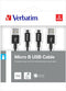 Verbatim 48874 - Sync&Charge Lightning - Micro-B 100cm kabel - Zwart