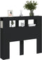 Hoofdeinde met LED 120x18,5x103,5 cm bewerkt hout zwart