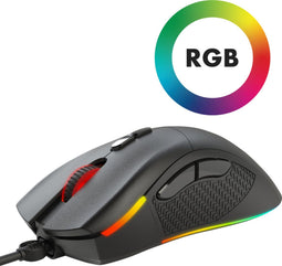 iMoshion Bedrade Gaming Muis met RGB Led Verlichting voor Laptop en Computer - 7200 Dpi - Plug & Play - Rechtshandig - Zwart