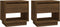 vidaXL - Nachtkastjes - 2st - 45x34x44 - cm - bewerkt - hout - bruin - eikenkleur