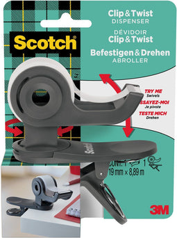Plakbandhouder scotch clip dgs + 1rol tape