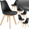 tectake® Frederikke - Eetkamerstoel - Set van 6 - Ergonomische vormgeving - Zwart (6 stuks)