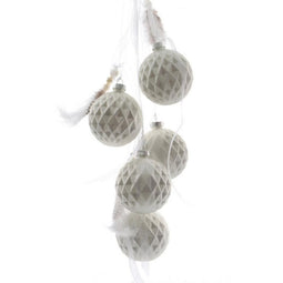 Incompleet - Glazen kerstballenhanger - Geometrisch - Winter wit