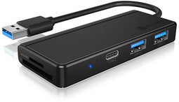 Icy Box IB-HUB1423CR-U3 - USB 3.0 HUB met 2x USB-A en 1x USB-C - Zwart