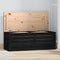 vidaXL - Opbergbox - zwart - 89x36,5x33 - cm - massief - grenenhout