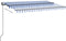 vidaXL - Luifel - automatisch - met - LED - en - windsensor - 450x300 - cm - blauw - wit