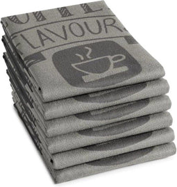 DDDDD Flavours - Theedoek - 60x65 cm - Set van 6 - Grey
