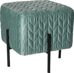 PTMD Senna Poef - H40 x Ø42 cm - Fluweel - Blauw