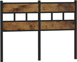 vidaXL - Hoofdbord - 135 - cm - ijzer - en - bewerkt - hout - gerookt - eikenkleurig