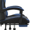 vidaXL - Gamestoel - draaibaar - met - voetensteun - kunstleer - zwart - en - blauw