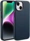 Accezz MagSafe Leather Backcover - Krasbestendig - Donkerblauw (iPhone 14)