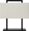 Atmooz - Tafellamp Bhilai - E27 - Slaapkamer / Woonkamer - Sfeerlamp Industrieel - Zwart en witte kap - Hoogte 50cm - Metaal