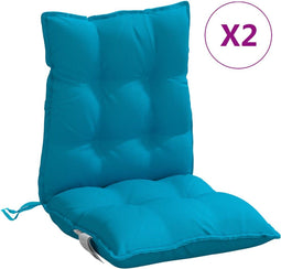 vidaXL - Stoelkussens - 2 - st - lage - rug - oxford - stof - lichtblauw