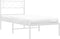vidaXL - Bedframe - met - hoofdbord - metaal - wit - 107x203 - cm