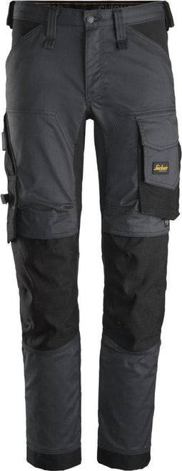 Snickers AllroundWork Stretch Werkbroek 6341 - Standaard werkbroek - Full stretch met KneeGuard® Pro - Staalgrijs/Zwart - 56