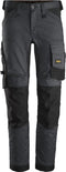 Snickers AllroundWork Stretch Werkbroek 6341 - Standaard werkbroek - Full stretch met KneeGuard® Pro - Staalgrijs/Zwart - 56