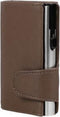 Clicksafe pasjeshouder - RFID - 8 pasjes - kunstleer/aluminium - bruin/zilver - JU-962105