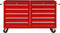 vidaXL - Gereedschapswagen - met - 10 - lades - staal - rood