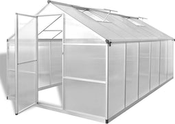 vidaXL - Tuinkas - versterkt - aluminium - met - basisframe - 9,025 - m²