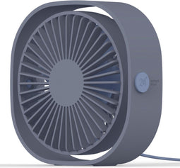USB Tafelventilator - USB Ventilator - Mini Ventilator - Compact - 3 Windstanden - Blauw