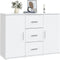 vidaXL - Dressoir - 91x29,5x65 - cm - bewerkt - hout - wit