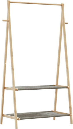 vidaXL - Kledingrek - met - schappen - 96x45,5x150,5 - cm - bamboe