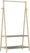 vidaXL - Kledingrek - met - schappen - 96x45,5x150,5 - cm - bamboe