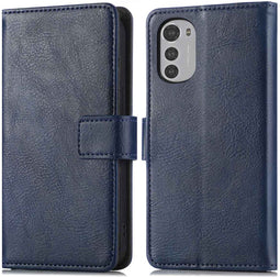 iMoshion Hoesje Geschikt voor Motorola Moto E32s / Moto E32 Hoesje Met Pasjeshouder - iMoshion Luxe Bookcase - Donkerblauw