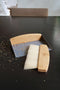 CABANAZ - kruimelveger, metaal en bamboe, incl. magneet, TABLE SWEEPER, grijs