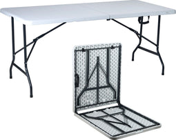 Novitaa Inklapbare Tafel - Camping tafel - Klaptafel - 170 x 74 cm - Vouwtafel - 4 - 6 Personen - Wit - FT170W