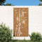 vidaXL - Wanddecoratie - tuin - bamboe-ontwerp - 105x55 - cm - cortenstaal